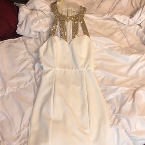 White and gold dress